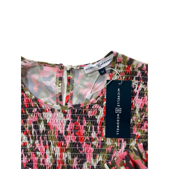 NWT Michelle McDowell Lynn Top in Honey crisp Olive Med BOHO cottage smocked - Picture 4 of 7